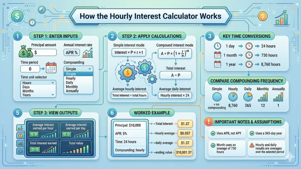 Finance Math Interest Hourly Interest Calculator for APR, Compounding & Earnings