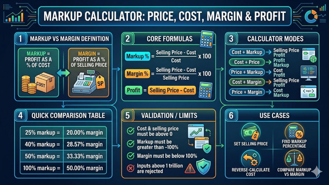 Markup Calculator: Price, Cost, Margin & Profit