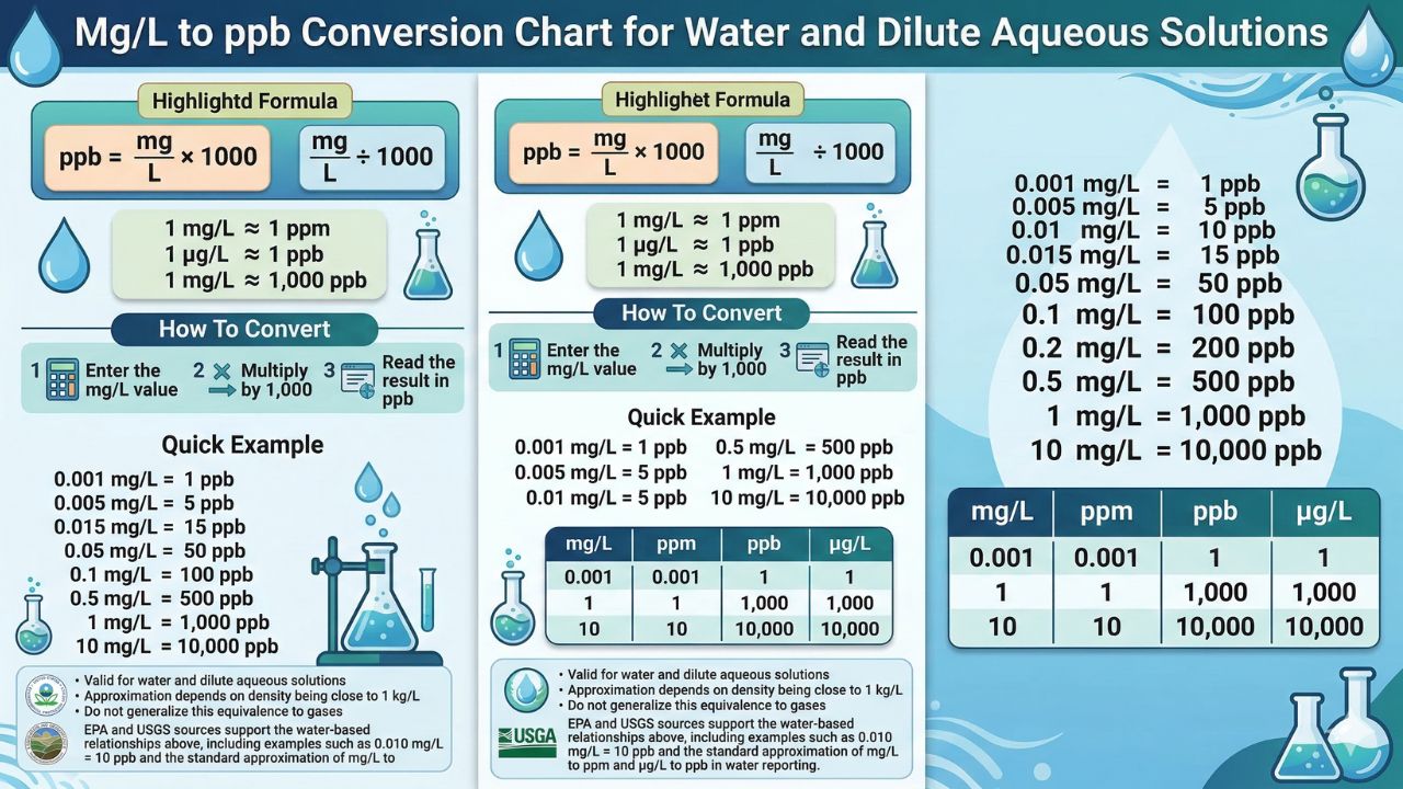 Mg/L to ppb Calculator: Water Concentration Conversion Fast