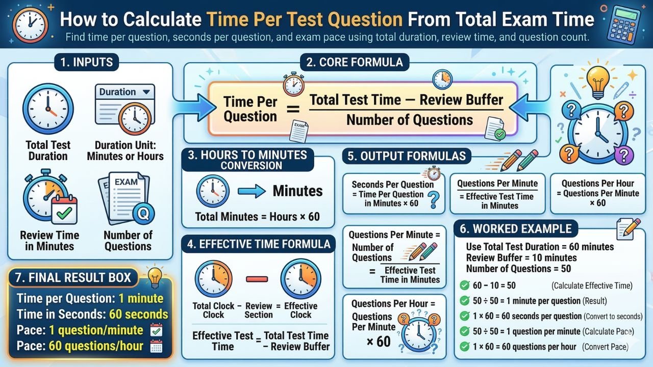 Time Example For Test Time Per Test Question Calculator With Review Time Pace