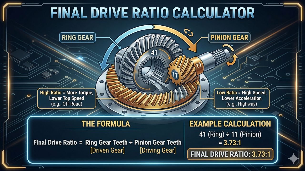 Final Drive Ratio Calculator for Ring and Pinion Gears