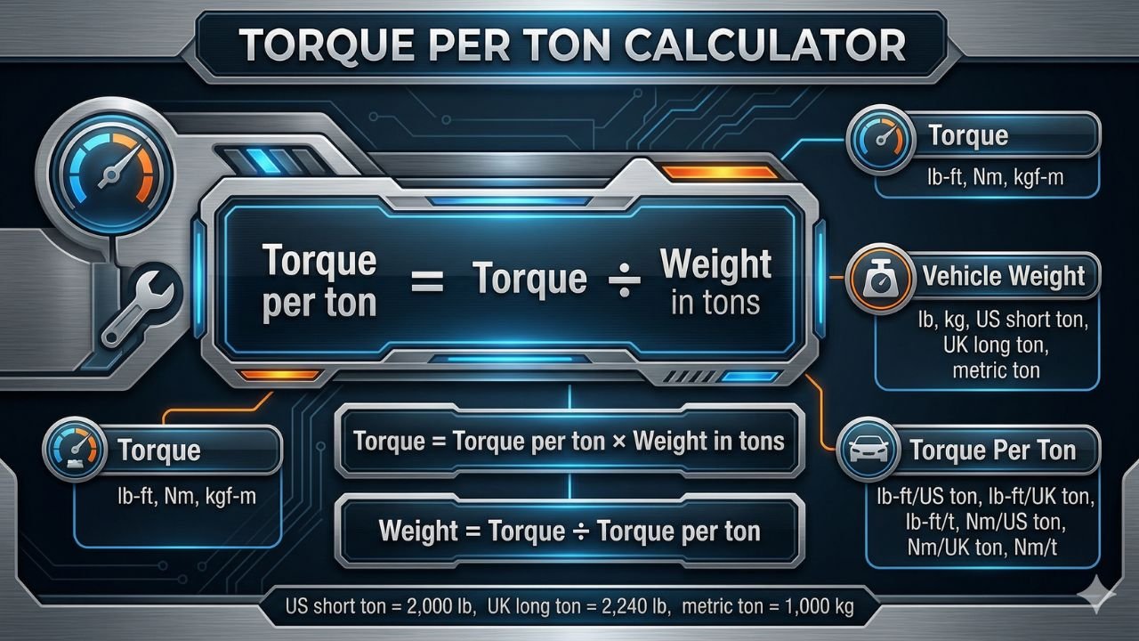 Path Set Torque Calculation Torque Per Ton Calculator: Calculate Torque, Weight or Ratio